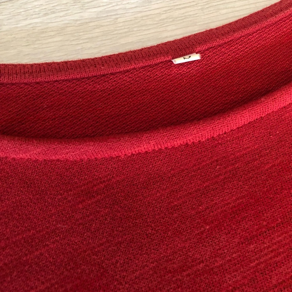 SheIn Cotton Red Long Bell Sleeve Shift Dress - Picture 11 of 16